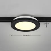 LED plafondlamp DUOline, Ø 17 cm, zwart
