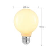 LED lamp E27 8W G80 2.700K dimbaar opaal 2 per set