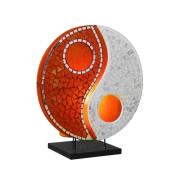 Ying Yang glasmozaïek tafellamp oranje/wit