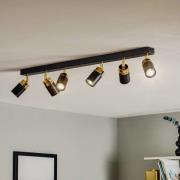 Plafondspot Reno, 6-lamps, zwart/goud