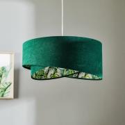 Vivien hanglamp, groen met all-over bloemenprint