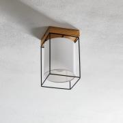 Trapp plafondlamp, zwart/wit/eiken, 1-lamp