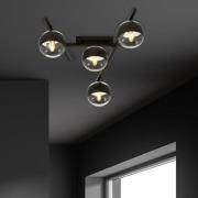 Smart plafondlamp, zwart/helder, 4-lamps