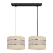 Hanglamp Helen balken kappen ecru-goud 2-lamps