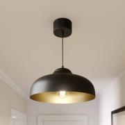 Hanglamp Basca, buiten zwart, binnen goud, 1-lamp