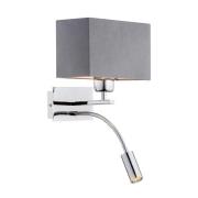 Wandlamp Harry, hoekig, chroom/chroom/donkergrijs