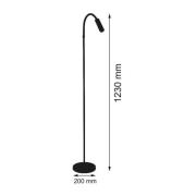 LED vloerlamp Rocco mat zwart, flexibele arm zwart