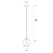 Hanglamp X-Ray, 1-lamp, glas Ø 17cm koper