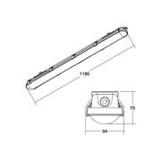 BRUMBERG Humid One Pro LED badlamp Dali 119cm