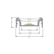 BRUMBERG aanbouwprofiel hoogte 9 mm lengte 1 m wit