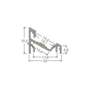 BRUMBERG aanbouw hoekprofiel, lengte 2 meter, wit