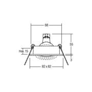 BRUMBERG Tirrel-S inbouwspot hoekig wit glans