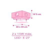 Dalber Moonlight kinderen-plafondlamp 1-lamp pink