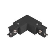 Arcchio L-connector, 3-fase, aarde binnen, zwart