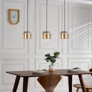 Lucande Diano hanglamp, amber, 3-lamps