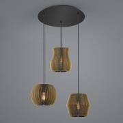 Layer hanglamp van karton 3-lamps rondel