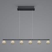 Loft LED hanglamp met rookglas, 6-lamps