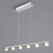 Hanglamp Mila, nikkel/opaal glas, 6-lamps