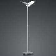 LED vloerlamp Dual CCT, dimbaar, nikkel