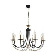 Kroonluchter Ferra, messing antiek, 8-lamps
