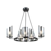 Kroonluchter Padrela Ø 68 cm zwart-chroom 6-lamps