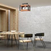 Envostar Lee plafondlamp hout/zwart 2-lamps