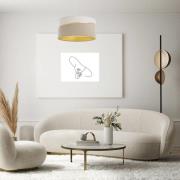 Hanglamp Susan, 1-lamp, wit/beige/goud