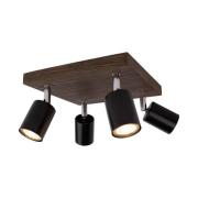 Envostar Alara Spot 4-lamps 25x25cm grenen walnoot