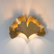 Ginkgo wandlamp, goudkleurig, breedte 38 cm, ijzer