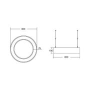 BRUMBERG Biro Cirkel Ring10 direct Ø 60 cm DALI CCT, zilver