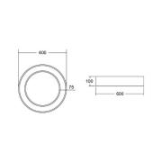 BRUMBERG Biro Cirkel Ring Ø 60cm, 40 W, aan/uit, zilver, 830