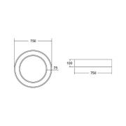 BRUMBERG Biro Circle Ring Plafond 75 cm 50W aan/uit zwart 840