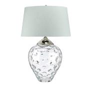 Tafellamp Samara, Ø 51 cm, helder, stof, glas, 2-lamps