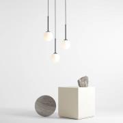 Hanglamp Joel, zwart/wit, Rondel, 3-lamps