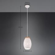 Bidar hanglamp, Ø 15 cm, mat wit, metaal