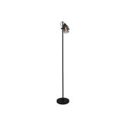 Vloerlamp Fumoso, hoogte 143 cm, zwart/rookgrijs