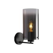 Ventotto wandlamp, zwart, rookgrijs, breedte 15 cm, metaal