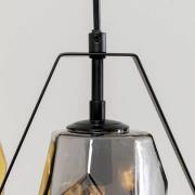 Kare Diamond Fever Dining hanglamp, zwart, 3-lamps