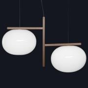 Oluce Alba - Hanglamp met twee glazen kappen