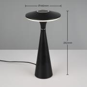 Torrez LED tafellamp, zwart, hoogte 28,5 cm, CCT