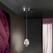 LED hanglamp Rocio, 1-lamp, metaal, glas, chroom