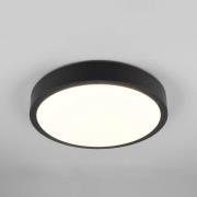 Iseo LED plafondlamp, zwart, Ø 40 cm, dimbaar, hout