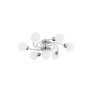 Plafondlamp Bianca, chroomkleurig, opaal glas, 7-lamps