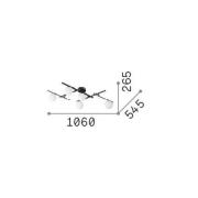 Plafondlamp Ideal Lux Atlas, wit, 5-lamps, metaal, glas