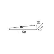 Ideal Lux LED wandlamp Filo, messingkleurig, breedte 115 cm