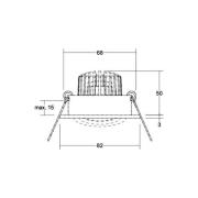 BRUMBERG LED inbouwspot Tirrel-R, dimbaar, zwart mat