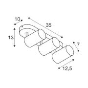 SLV Asto Tube plafondspot GU10 3-lamps lineair