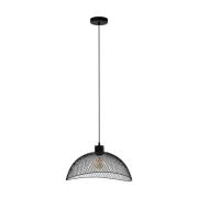 Pompeya hanglamp, lengte 45 cm, zwart, staal