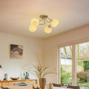 Livia Pro plafondlamp, chroom/wit, 4-lamps