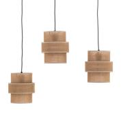 Hanglamp Calisto, Jute, naturel bruin, 3-lamps, decentraal